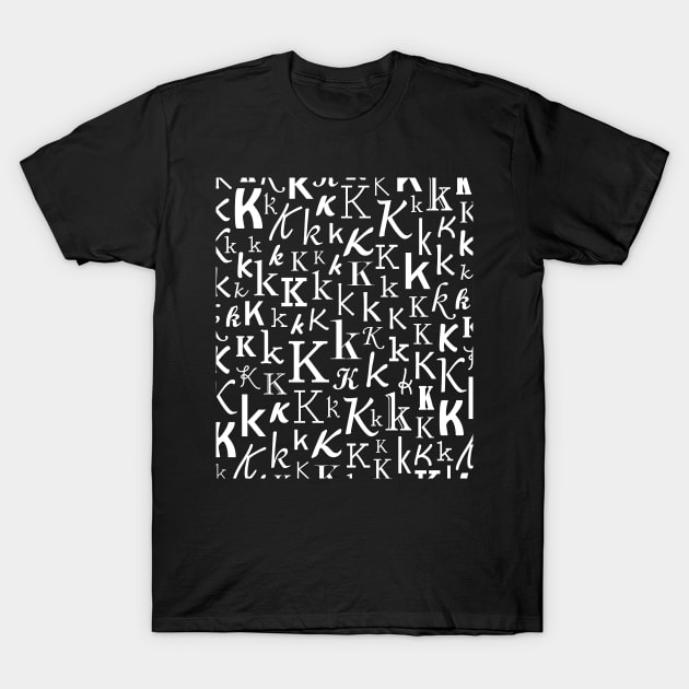 K - Typography (White) T-Shirt by gillianembers